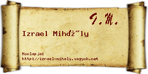 Izrael Mihály névjegykártya